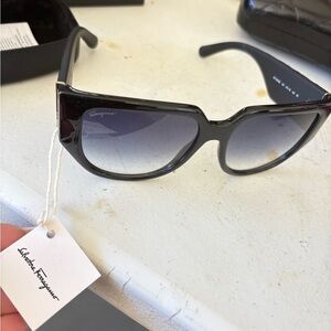 Salvatore Ferragamo Black Frame with Gray Gradient Lenses Sunglasses